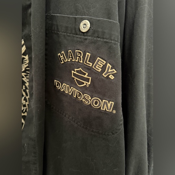 Oversize Harley Davidson Embroidered Button Down - Picture 6 of 7